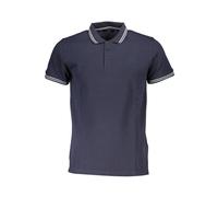 Cavalli Class, Homme, Tops, Bleu, Taille: 2XL Polo Bleu en Coton Brodé Logo