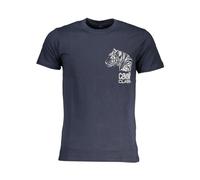 Cavalli Class, Homme, Tops, Bleu, Taille: 2XL T-shirt bleu avec logo tigre