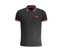 Cavalli Class, Homme, Tops, Noir, Taille: 2XL Polo en Coton Noir à Manches Courtes