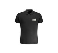 Cavalli Class, Homme, Tops, Noir, Taille: XL Polo Noir en Coton avec Imprimé