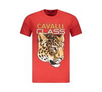 Cavalli Class, Homme, Tops, Rouge, Taille: M Tee-shirt Graphique Léopard