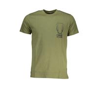 Cavalli Class, Homme, Tops, Vert, Taille: L T-shirt en coton vert avec logo imprimé