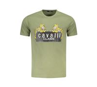 Cavalli Class, Homme, Tops, Vert, Taille: L T-shirt Homme Vert avec Imprimé Signature