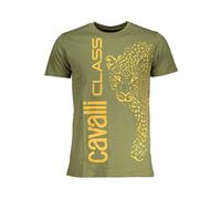 Cavalli Class, Homme, Tops, Vert, Taille: L T-Shirt Logo Signature