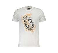 Cavalli Class - Impression Logo T-shirt Col Rond - Homme - Tops - Blanc - Taille: XL