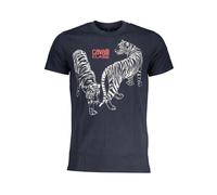 Cavalli Class - Impression Logo T-Shirt Col Rond - Homme - Tops - Bleu - Taille: XL