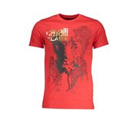 Cavalli Class - Impression Logo T-Shirt Col Rond - Homme - Tops - Rouge - Taille: XL