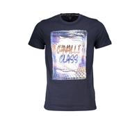 Cavalli Class - T-shirt graphique avec impression accrocheuse - Homme - Tops - Bleu - Taille: XL