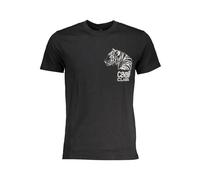 Cavalli Class - Logo Print Cotton T-Shirt - Homme - Tops - Noir - Taille: 2XL