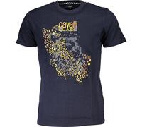 Cavalli Class Logo T-shirt bleu col rond manches courtes : Taille - XL Taille : XL