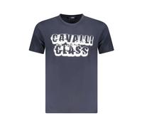Cavalli Class - Printed Cotton T-Shirt - Homme - Tops - Bleu - Taille: XL