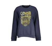 Cavalli Class - SweaT-shirt en Polaire Bleu Imprimé Élégant - Homme - Sweatshirts et sweats à capuche - Bleu - Taille: M