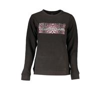Cavalli Class, Femme, Sweatshirts et sweats à capuche, Noir, Taille: 36 FR Pull en Coton Noir avec Logo Imprimé