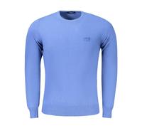 Cavalli Class, Homme, Pulls, Bleu, Taille: XL Pull Homme en Viscose Bleu avec Logo Brodé