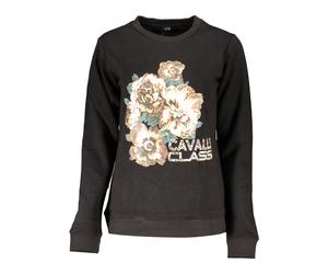 Cavalli Class - Pull noir à manches longues avec impression - Femme - Sweatshirts et sweats à capuche - Noir - Taille: 36 FR