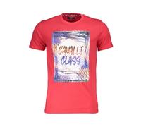 Cavalli Class, Homme, Tops, Rouge, Taille: L T-shirt en Coton Rouge avec Logo Imprimé