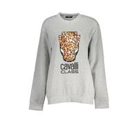 Cavalli Class - SweaT-shirt en Polaire Gris avec Col Rond - Femme - Sweatshirts et sweats à capuche - Gris - Taille: 40 FR
