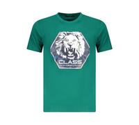 Cavalli Class - T-shirt avec impression de tête de lion - Homme - Tops - Vert - Taille: 2XL