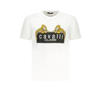 Cavalli Class - T-shirt Blanc en Coton avec Logo - Homme - Tops - Blanc - Taille: M
