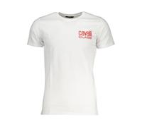 Cavalli Class - T-shirt Blanc en Coton avec Logo Imprimé - Homme - Tops - Blanc - Taille: L