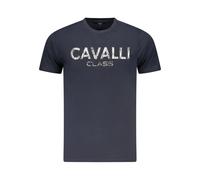 Cavalli Class - T-shirt Bleu avec Logo - Homme - Tops - Bleu - Taille: L