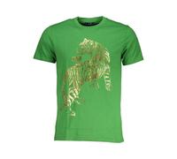 Cavalli Class - T-shirt col rond imprimé tigre vert - Homme - Tops - Vert - Taille: 2XL
