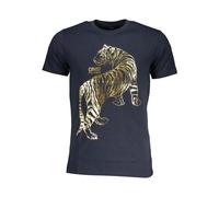 Cavalli Class - T-shirt décontracté bleu à imprimé tigre - Homme - Tops - Bleu - Taille: 2XL
