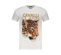 Cavalli Class - T-shirt en coton élégant avec logo emblématique - Homme - Tops - Blanc - Taille: 2XL