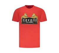 Cavalli Class - T-shirt en coton rouge à col rond - Homme - Tops - Rouge - Taille: 2XL