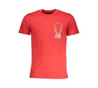 Cavalli Class - T-shirt en Coton Rouge avec Impression Logo - Homme - Tops - Rouge - Taille: XL