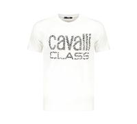 Cavalli Class - T-shirt Homme en Coton Blanc - Homme - Tops - Blanc - Taille: XL