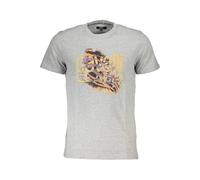 Cavalli Class - T-shirt Homme en Coton Marron Manches Courtes - Homme - Tops - Gris - Taille: 2XL