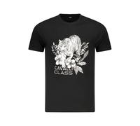 Cavalli Class - T-shirt Homme en Coton Noir - Homme - Tops - Noir - Taille: XL