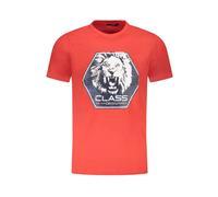 Cavalli Class - T-shirt Homme en Coton Rouge - Homme - Tops - Rouge - Taille: XL