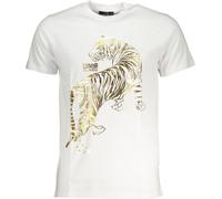 Cavalli Class T-shirt homme imprimé tigre blanc : Taille - L Taille : L