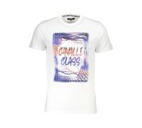 Cavalli Class - T-shirt Imprimé Manches Courtes Col Rond - Homme - Tops - Blanc - Taille: XL