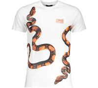 Cavalli Class T-shirt imprimé serpent blanc : Taille - L Taille : L