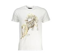 Cavalli Class - T-shirt imprimé tigre doré - Homme - Tops - Blanc - Taille: 2XL