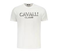 Cavalli Class, Homme, Tops, Blanc, Taille: 2XL Tee-shirt Signature Logo