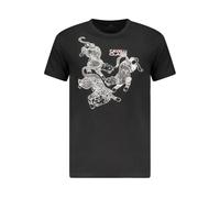 Cavalli Class - T-shirt Noir avec Graphique Léopards pour Homme - Homme - Tops - Noir - Taille: M