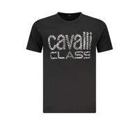 Cavalli Class - T-shirt Noir avec Logo Zèbre - Homme - Tops - Noir - Taille: L