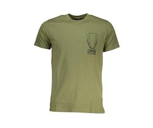 Cavalli Class - T-Shirt Verde en Coton - Homme - Tops - Vert - Taille: L