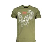 Cavalli Class - Impression Logo T-Shirt Col Rond - Homme - Tops - Vert - Taille: M