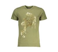 Cavalli Class - T-shirt vert avec impression tigre - Homme - Tops - Vert - Taille: M