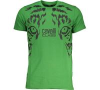 Cavalli Class T-shirt vert avec le logo du tigre : Taille - M Taille : M