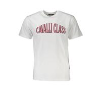 Cavalli Class - Tee-shirt blanc élégant avec logo - Homme - Tops - Blanc - Taille: 2XL