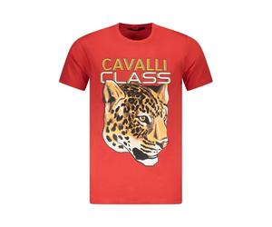 Cavalli Class - Tee-shirt Graphique Léopard - Homme - Tops - Rouge - Taille: XL