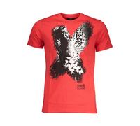Cavalli Class - Tee-shirt Graphique Léopard Rouge - Homme - Tops - Rouge - Taille: L