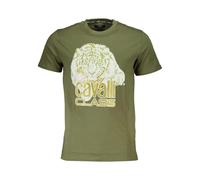 Cavalli Class - Tee-shirt Vert Militaire avec Tête de Tigre - Homme - Tops - Vert - Taille: XL
