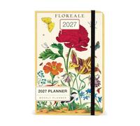 Cavallini AG2027/FLOR Planificateur hebdomadaire 2027 d'inspiration vintage, 10,2 x 15,2 cm, 12 mois, idéal pour les fans de fleurs, petit et mignon